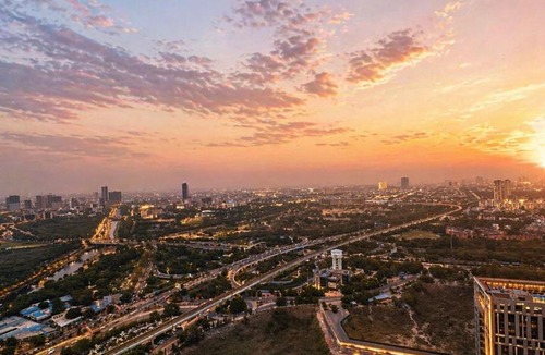 Noida Apartment | Boho Sky Deck - 37th Floor Luxury Sunset Suite