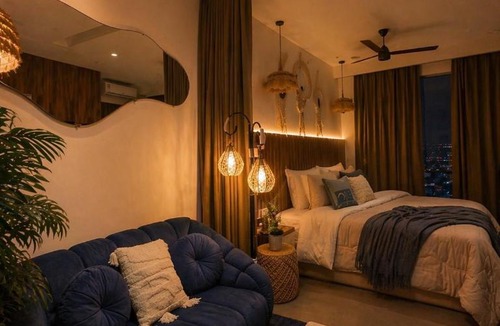Noida Apartment | Boho Sky Deck - 37th Floor Luxury Sunset Suite