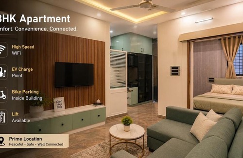 Electronics City Apartment | Cozy Luxury Home for Couples, Family and Business Professionals with Power Backup and Lift in Electronic City