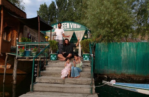 Dal Lake Hotel | Green view group of houseboats