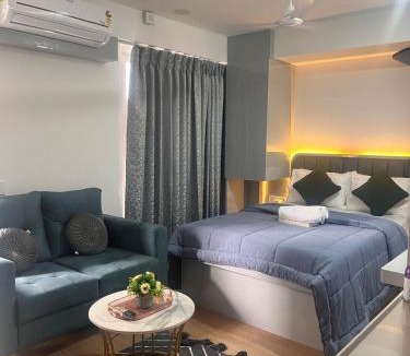 Viman Nagar Apartment | NEON - Nirvana Stays With PVT Balcony -1 Km from Airport
