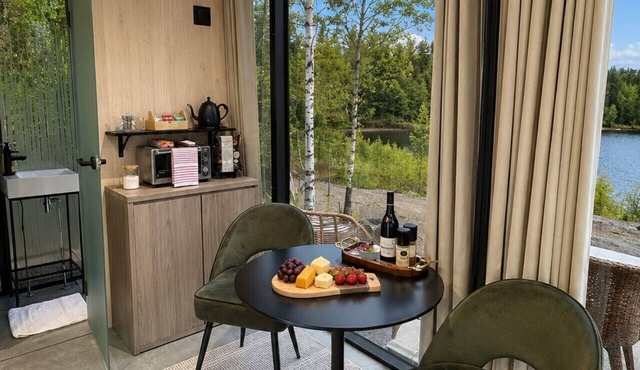 Birch Mirror House at FarAway Pond in Whitefield