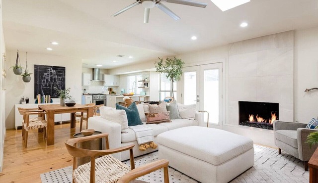 Fireplace, Fire Pit, Turf Backyard | Central ATX in Austin