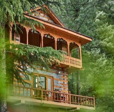 Jana Trails - Kath Kuni Duplex Chalet with Valley View