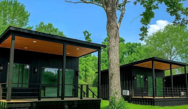 Modern Farmhouse Tiny Home Resort with Goats & Pool near Houston, Hempstead Texas in Hempstead