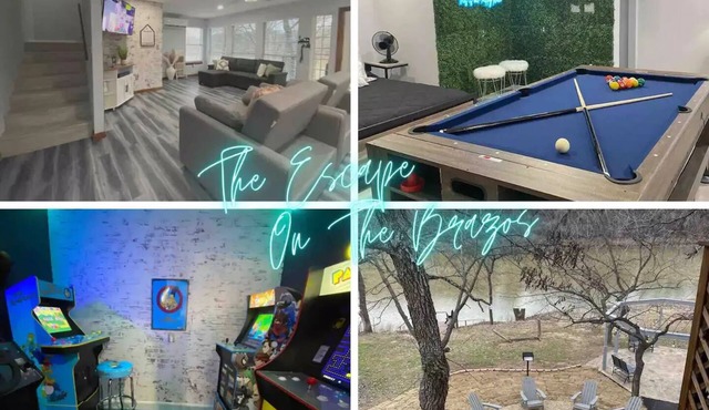 Riverfront, Fire Pit, Arcade room, Pool Table, Air Hockey, Table Tennis, kayaks! in Weatherford