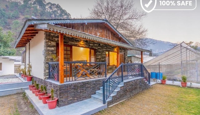 SaffronStays Kurmavana, Bhimtal - luxury cottage with pool and lawn - All clear roads