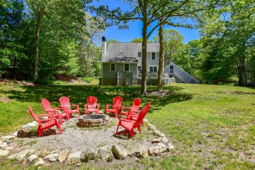 Spacious Stone Fire Pit Game Room in Barnstable