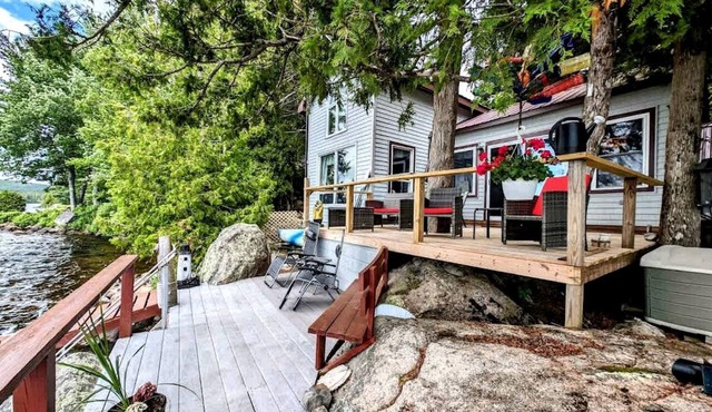 Stunning Waterfront Cabin on Flanders Pond for an Amazing Family Adventure in Sullivan, Maine in Sullivan