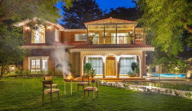 Varsha Greens 4-BHK Retreat with Pvt Pool, Lush Garden & Outdoor Patios