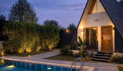 Luxury A-Frame Pool View Cottage