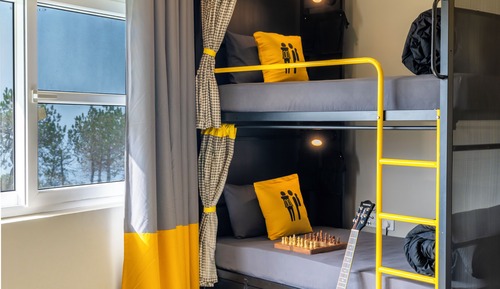 Bed in 8 Bed Mixed Dormitory with Balcony and Forest View