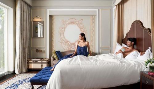 Raffles Manor Suite:Bottle of wine| Complimentary Airport Pickup and Drop| 15% off on F&B, Spa| Chef special arrival amenities| yoga , sacred Morning & Evening Aarti| Daily tea, curated walk, bird watching, folk dance,Pottery,Mehendi, Astrology