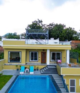 Udaipur Villa | ELIVAAS Signature LakeMount 2-BHK Getaway with Private Pool, Open-Air Gazebo & Terrace At Fatehsagar Lake