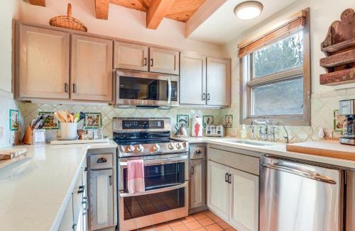 Nambe Pueblo House | Heated Pool Access! Mtn-View Santa Fe Home, Patio